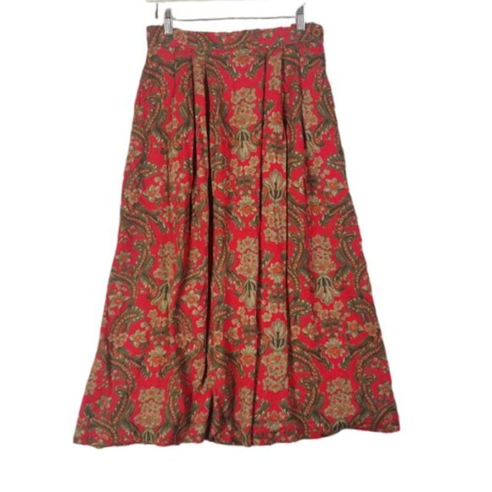 VINTAGE Dark Floral Maxi Skirt Womens Size XS Forest Romantic Hippie Fairy‎ Boho